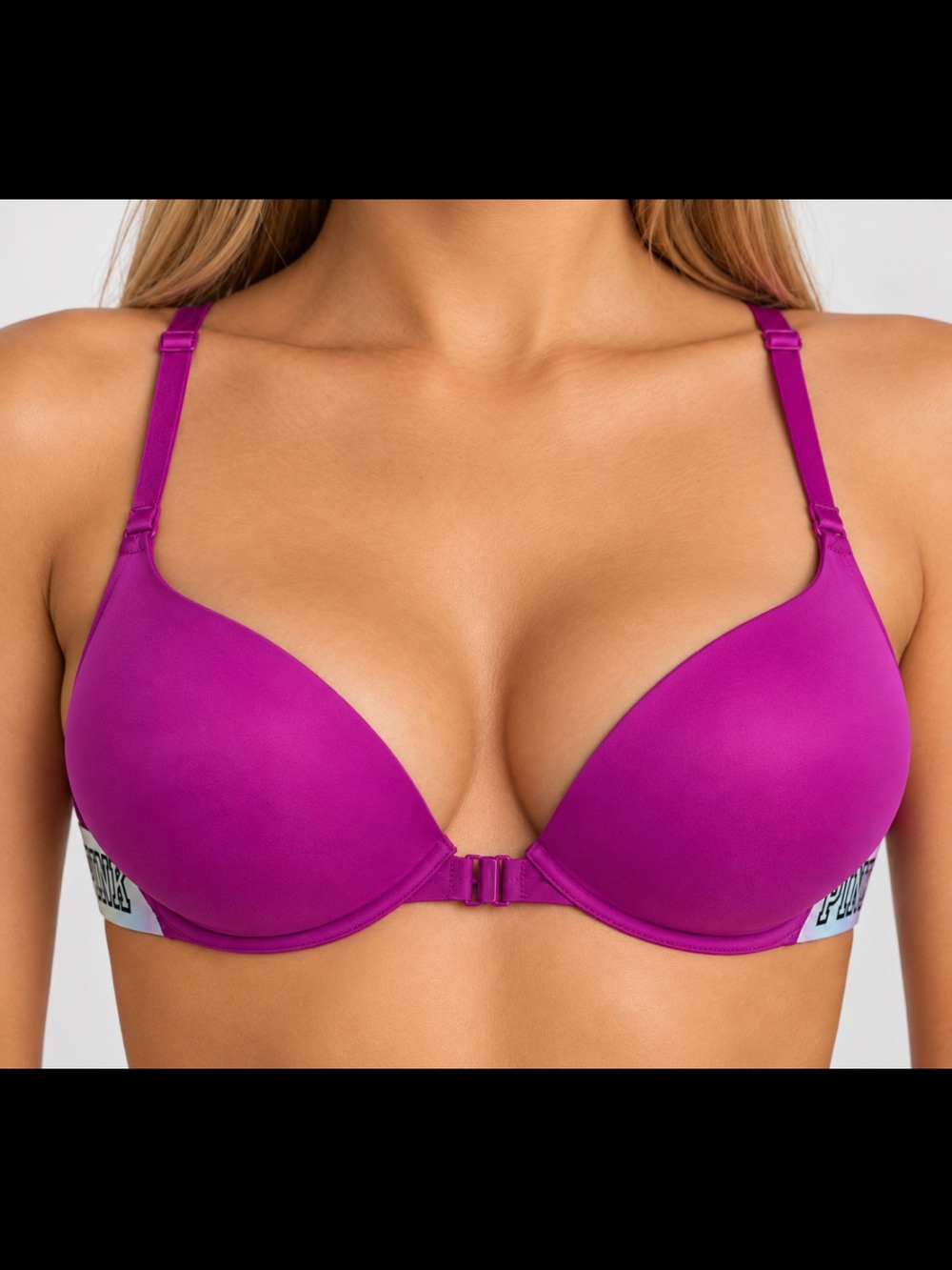 PINK Victoria's Secret Magenta Strappy Push-Up Bra